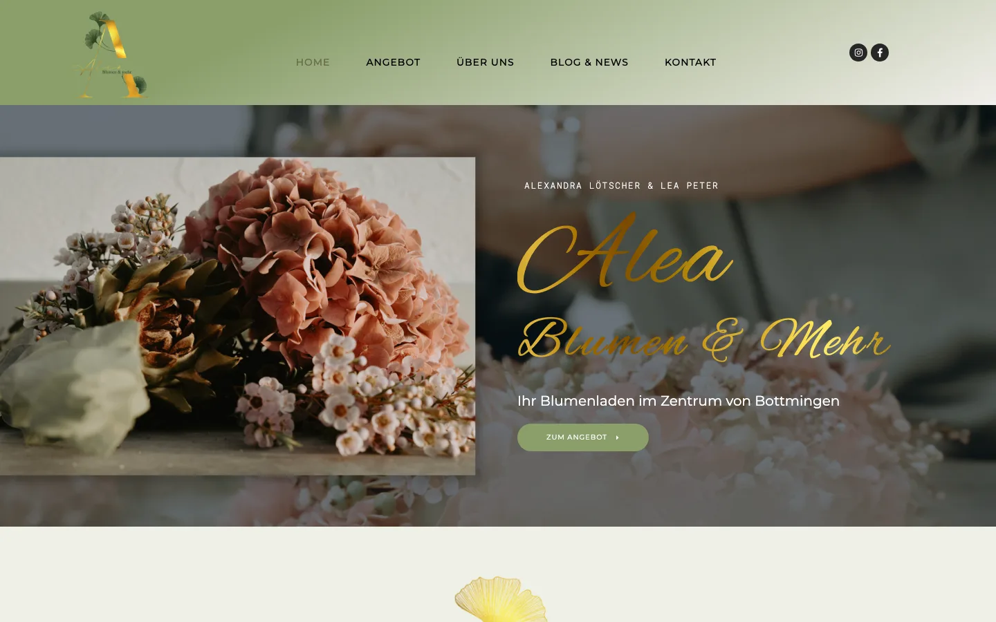 Website von Alea Blumen & mehr